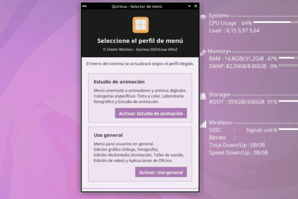 Selector de menú de Quirinux